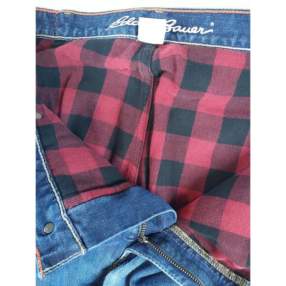 Eddie Bauer Flannel Lined Jeans Men's 36x34 Blue Denim Straight  Fit Medium Wash - Picture 8 of 16